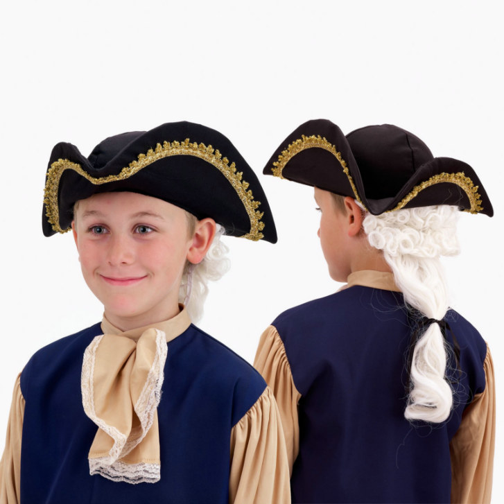 Colonial Hat with Wig Child - Click Image to Close