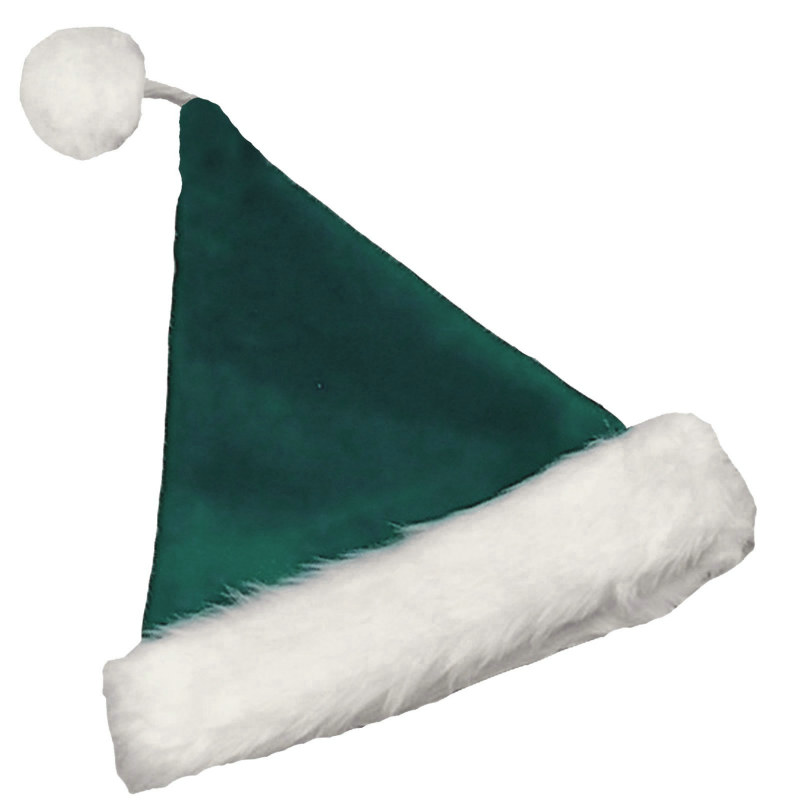 Velvet Santa Hat Green - Click Image to Close