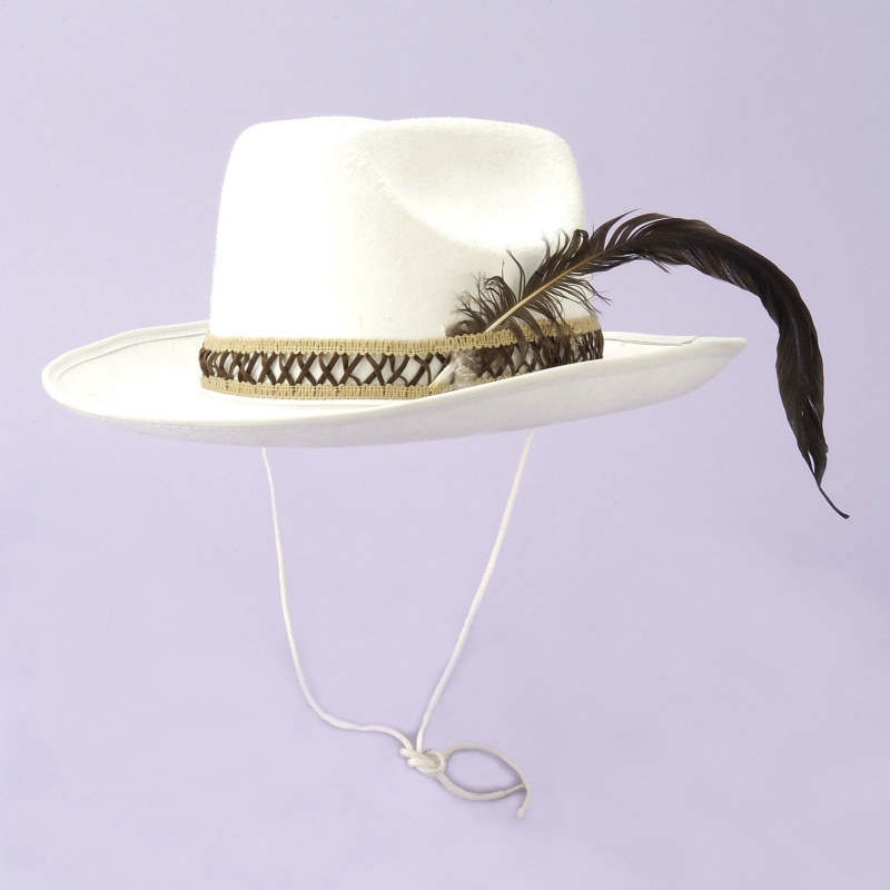 White Flocked Cowboy Hat - Click Image to Close