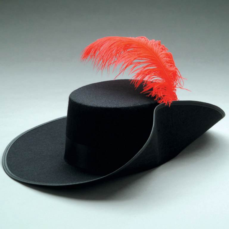 Musketeer Hat With Feather Adult - Click Image to Close