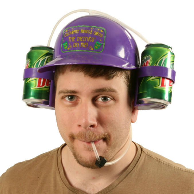 Mardi Gras Drinking Helmet Adult - Click Image to Close