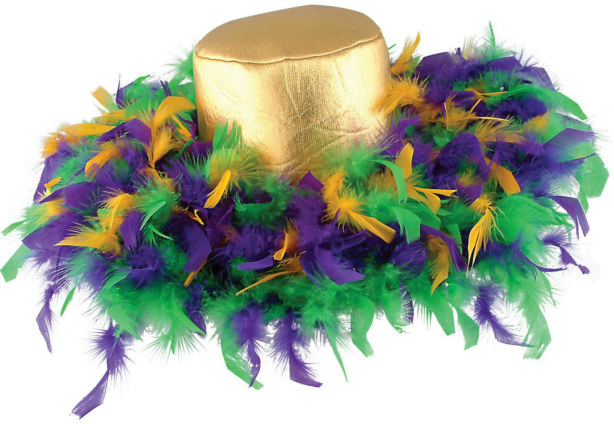 Mardi Gras Feather Hat - Click Image to Close