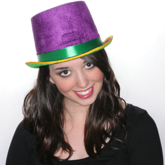 Mardi Gras Vel Felt Top Hat - Click Image to Close