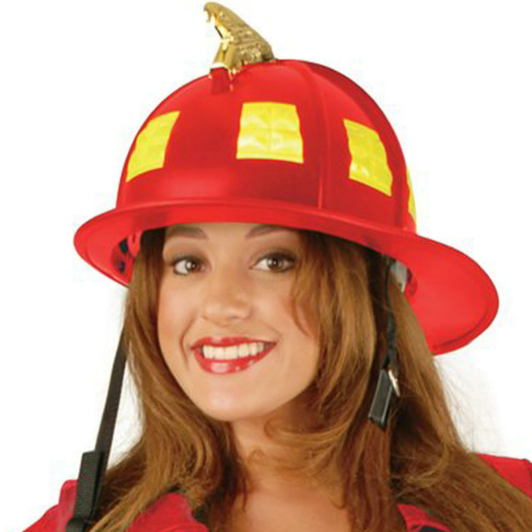 Red Fire Helmet Adult - Click Image to Close