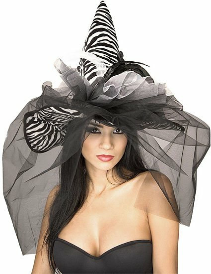 Zebra Witch Hat Adult - Click Image to Close