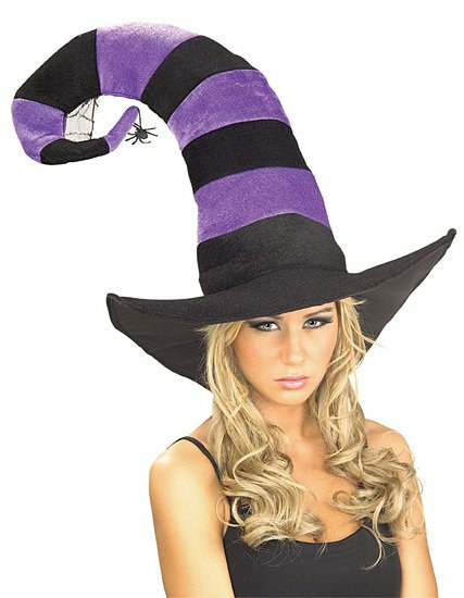 Funky Striped Witch Hat Adult - Click Image to Close