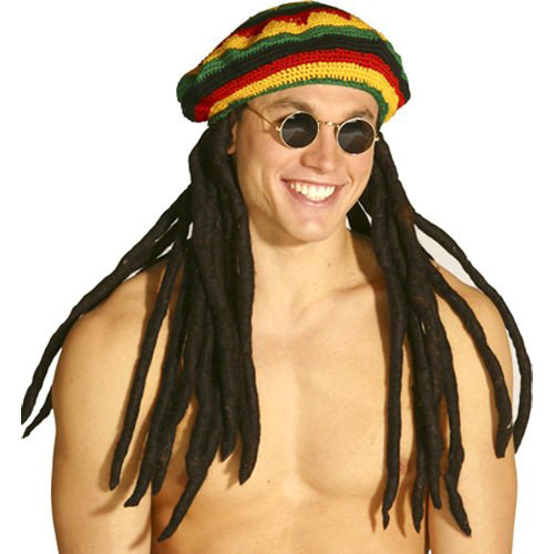 Rasta Tam with Dreadlocks - Click Image to Close