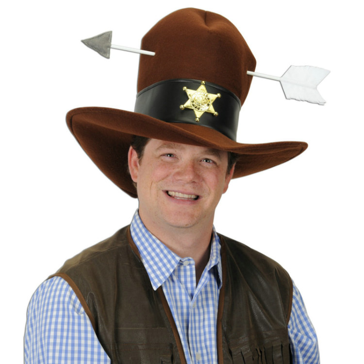 Western Plush Hat with Arrow - Click Image to Close