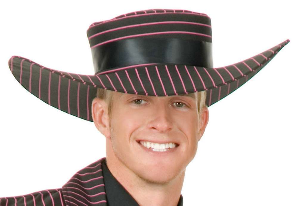 Zoot Suit (Black/Pink) Adult Hat - Click Image to Close