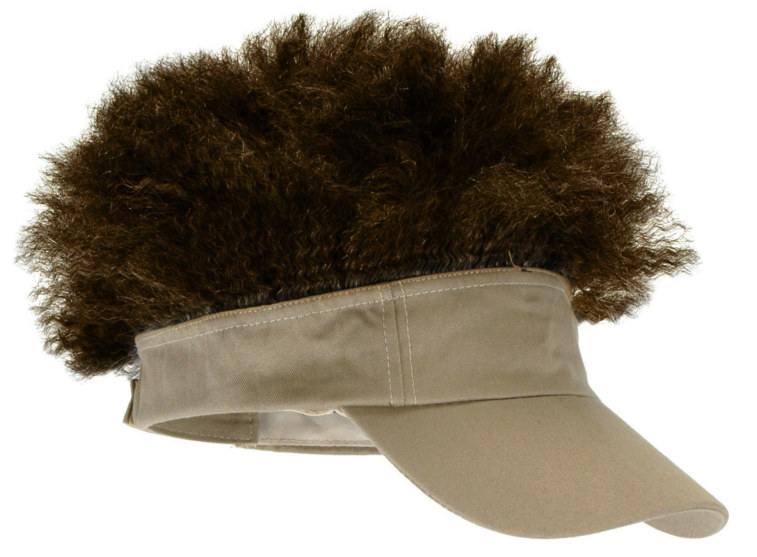 Adult Tan Visor with Brown Afro