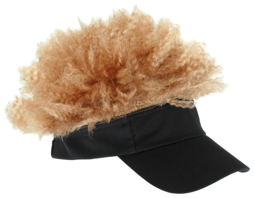 Adult Gray Visor with Blonde Afro