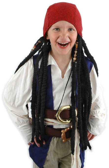 Jack Sparrow Adult Scarf with Dreads - Click Image to Close