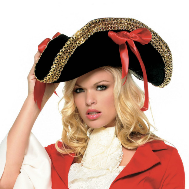 Adult Pirate Hat with Gold Trim - Click Image to Close