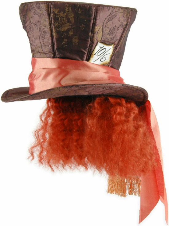 Alice In Wonderland Movie - Mad Hatter Hat with Hair Adult - Click Image to Close