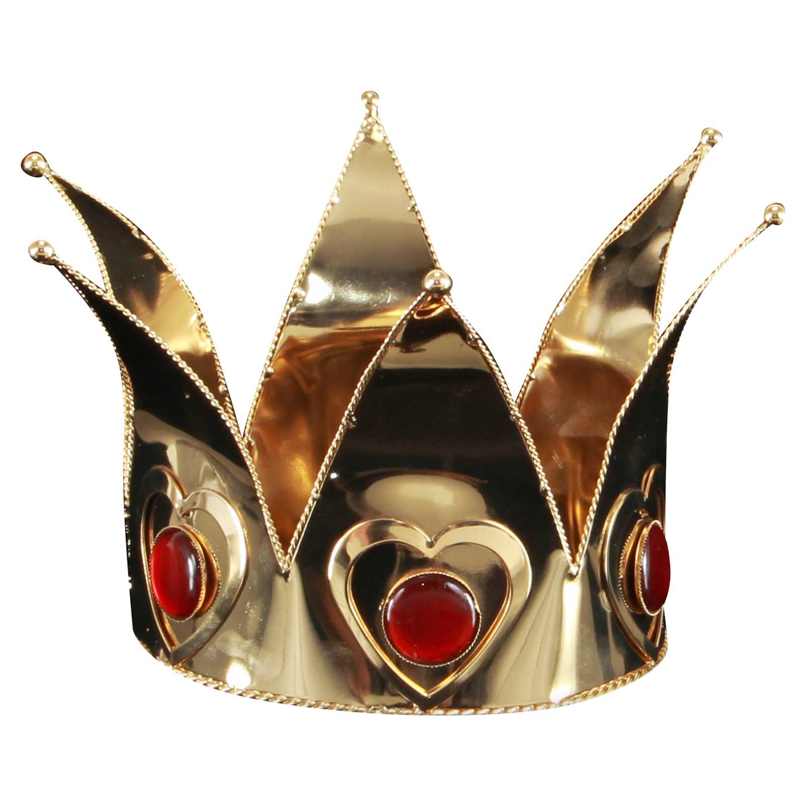 Mini Queen of Hearts Gold Adult Crown - Click Image to Close