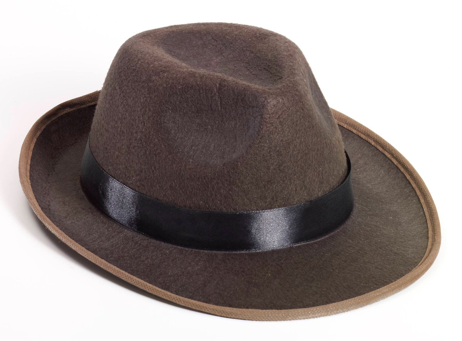 Brown Fedora Adult Hat - Click Image to Close