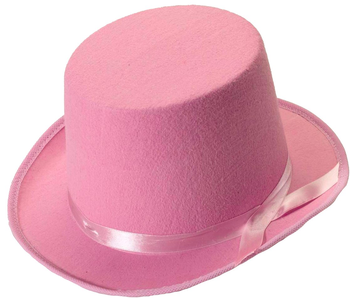 Pink Felt Top Hat - Click Image to Close