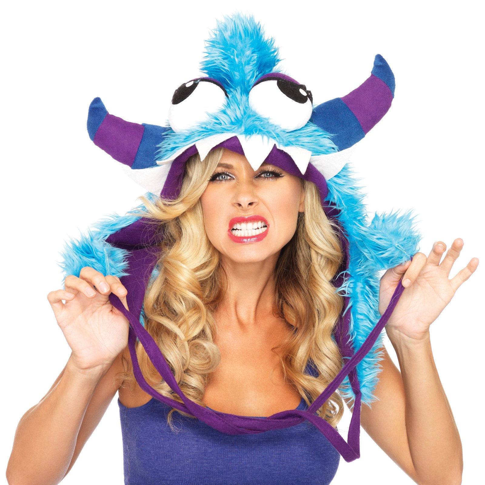 Blue Bert Monster Adult Hood - Click Image to Close