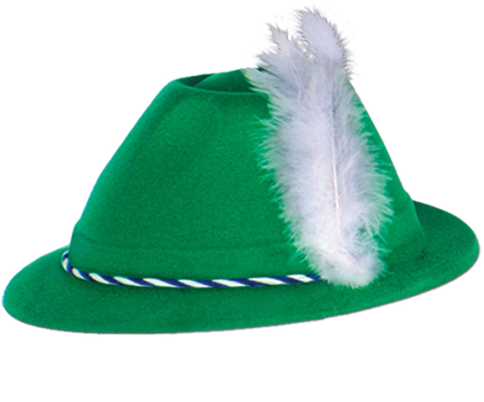 Oktoberfest Green Velour Tyrolean Hat Adult - Click Image to Close