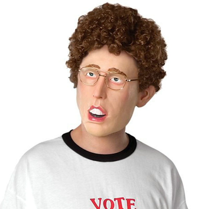 Napoleon Dynamite Latex Overhead Mask with Hair