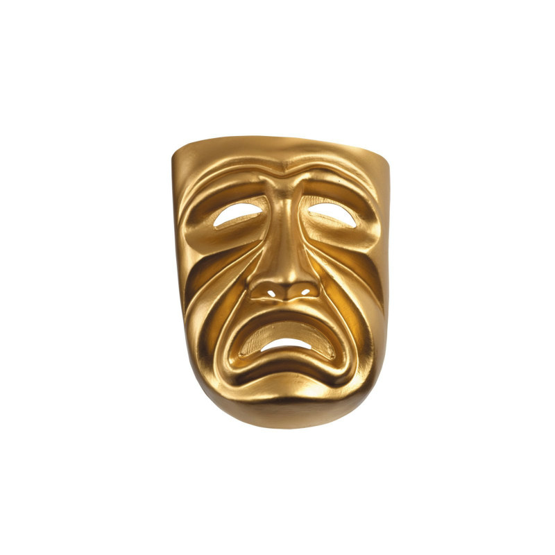 Gold Tragedy Mask - Click Image to Close