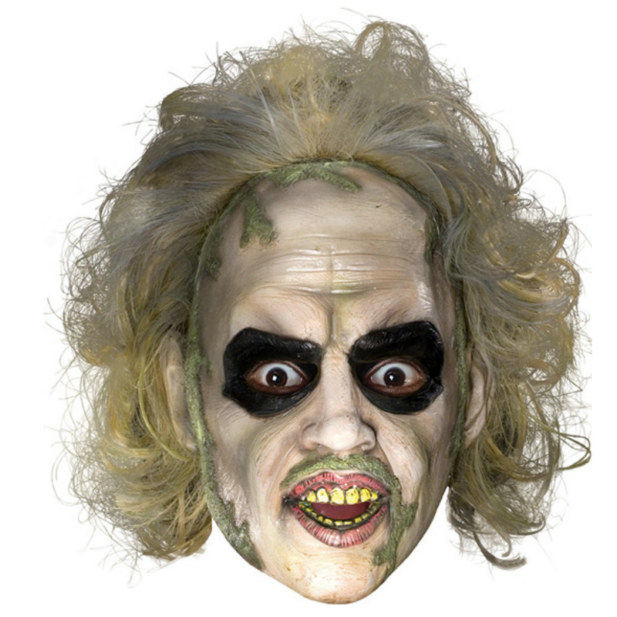 Beetlejuice 3/4 Vinyl Mask with Hair - Click Image to Close