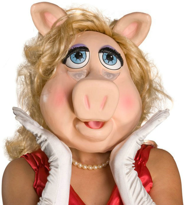 The Muppets Ms. Piggy Deluxe Overhead Latex Mask Adult - Click Image to Close