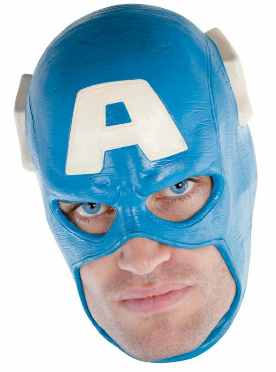 Captain America Vinyl Deluxe Adult Mask - Click Image to Close
