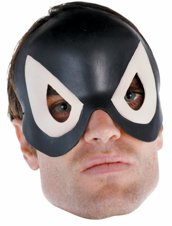 Black-Suited Spider Man Adult Vinyl 1/4 Mask - Click Image to Close