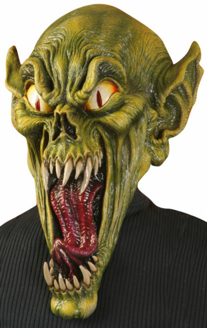 Green Gremlin Monster Adult Mask - Click Image to Close