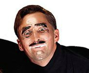 Funny Face with Moustache Mask Adult - Click Image to Close