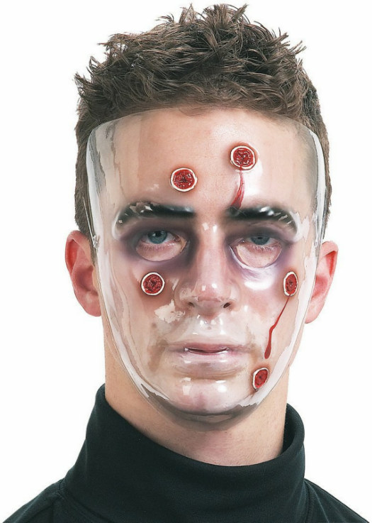 Wounded Face with Bullet Holes Mask Adult - Click Image to Close