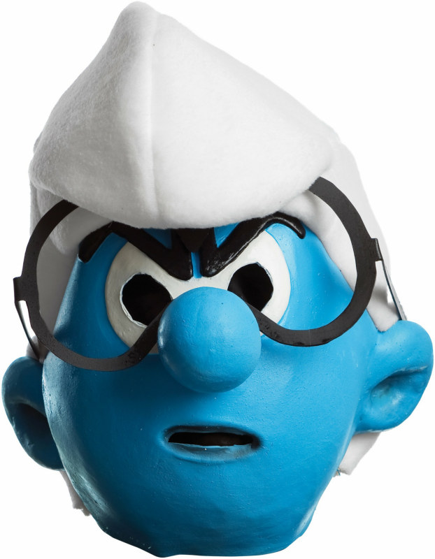 The Smurfs - Brainy Smurf 3/4 Adult Mask - Click Image to Close