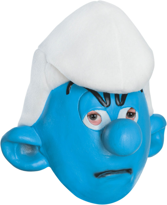 The Smurfs - Grouchy Smurf 3/4 Adult Mask - Click Image to Close