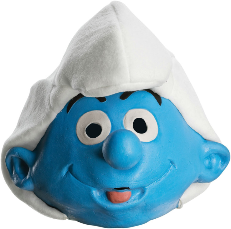 The Smurfs - Deluxe Jokey Smurf Adult Mask - Click Image to Close