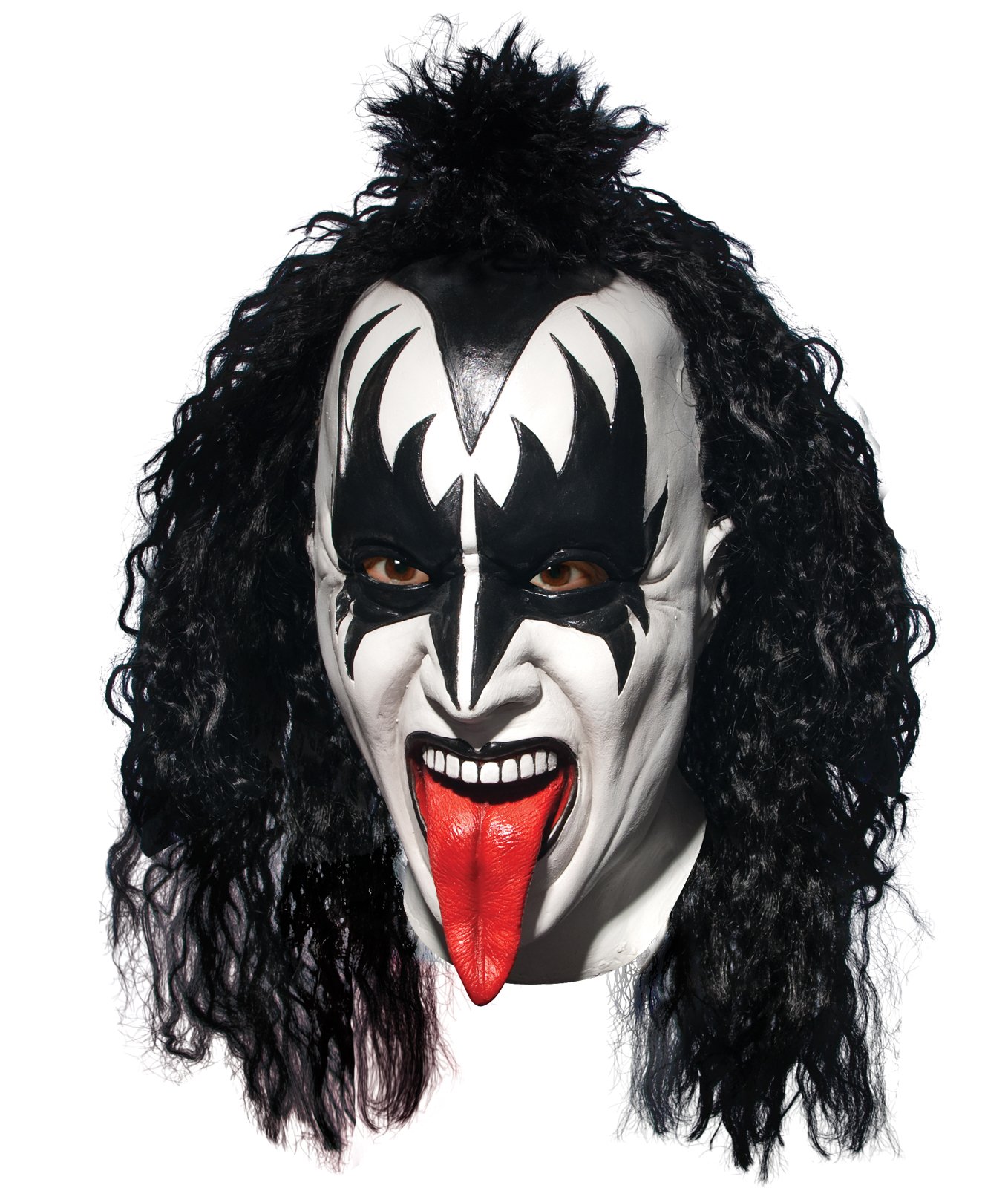 KISS Demon Deluxe Latex Full Mask With Hair (Adult) - Click Image to Close