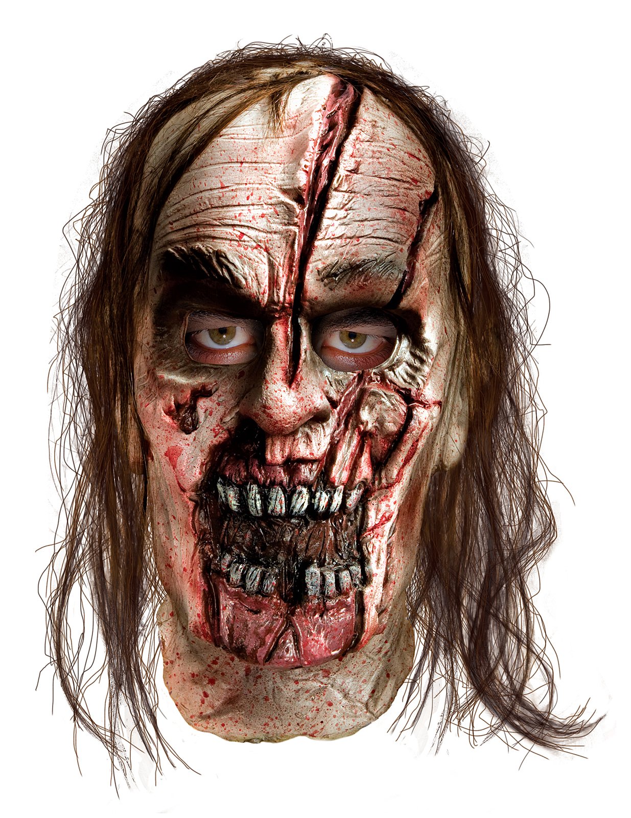 The Walking Dead - Zombie With Split Head Deluxe Mask (Adult) - Click Image to Close