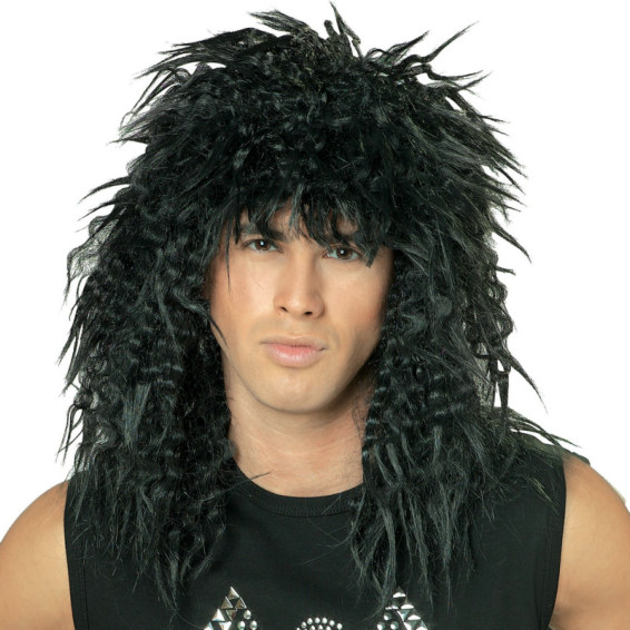 Rock Star 80's Wig (Black) Adult - Click Image to Close