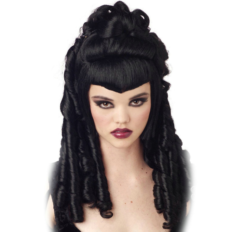 Goth Vampira Wig (Black) - Click Image to Close