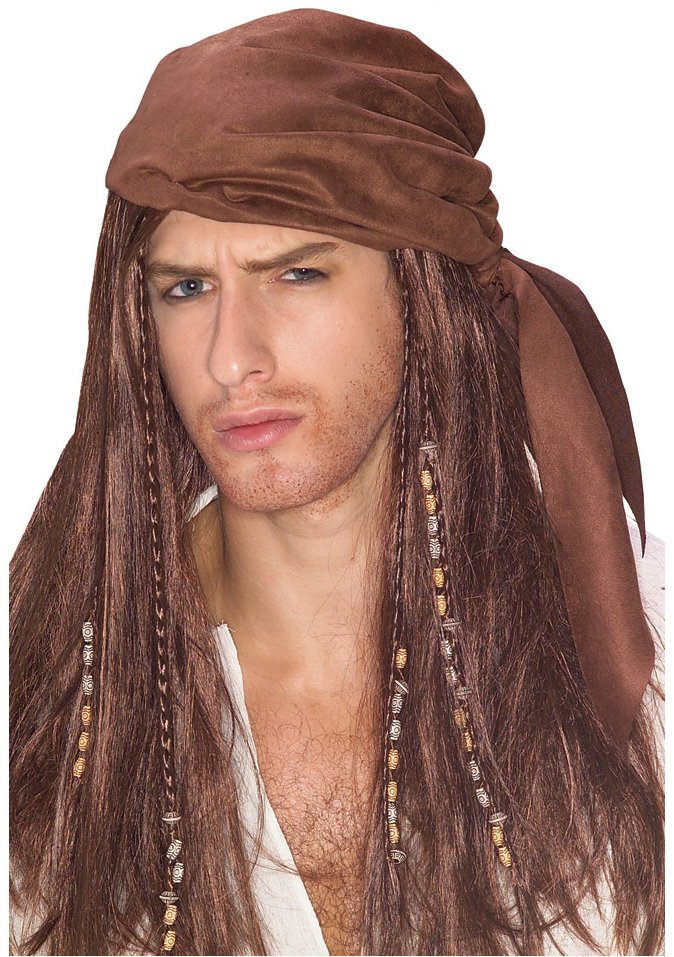 Buccaneer Wig w/Bandana - Click Image to Close