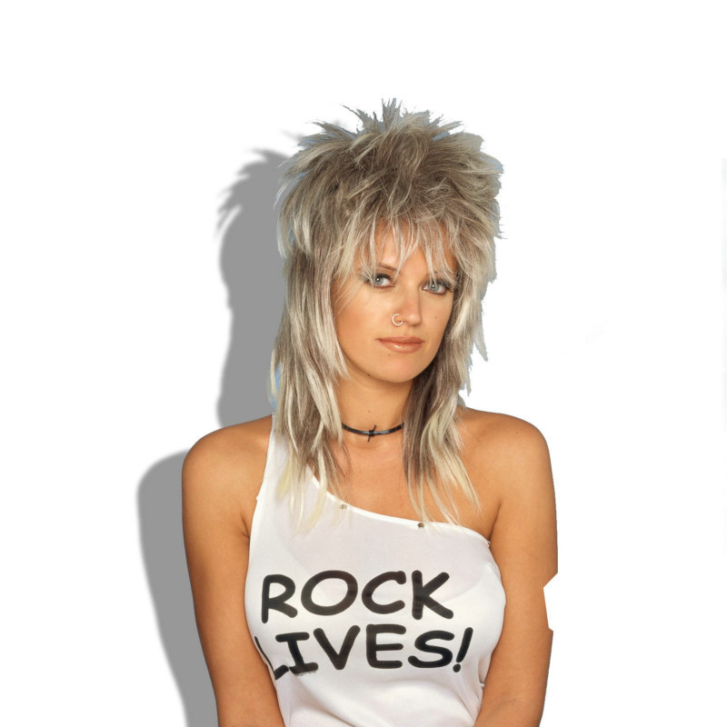 Rocker Wig (Blonde) Unisex Adult - Click Image to Close