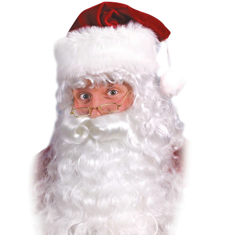 Santa Beard And Wig Set - Click Image to Close