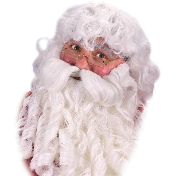 Deluxe Santa Wig, Beard and Eyebrows Set - Click Image to Close