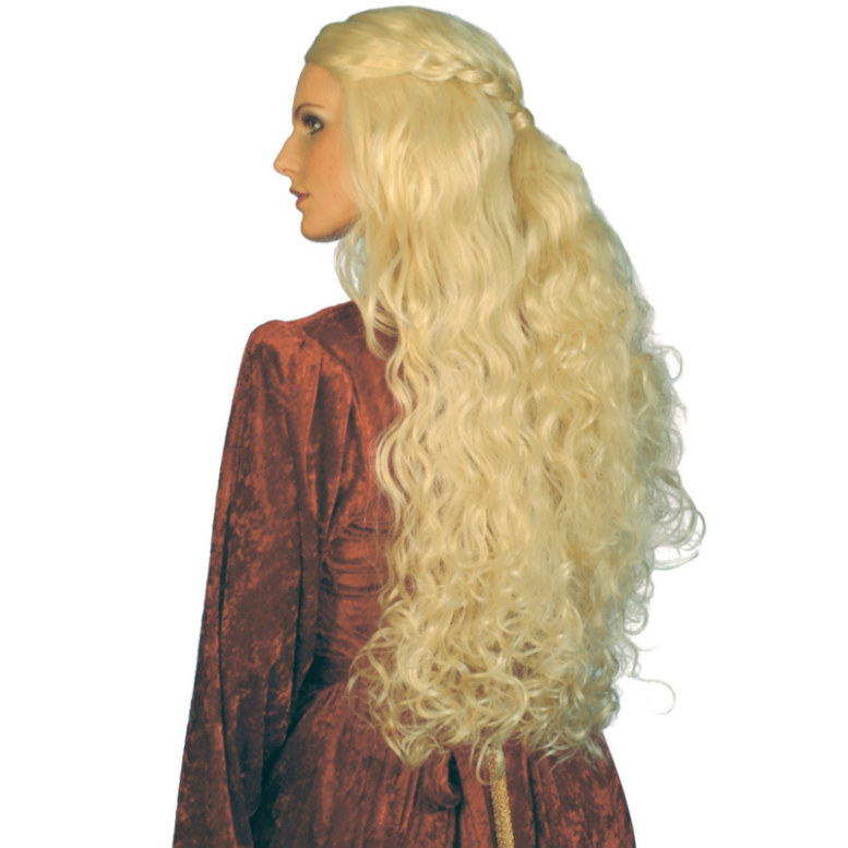 Medieval Long Blonde Wig Adult - Click Image to Close