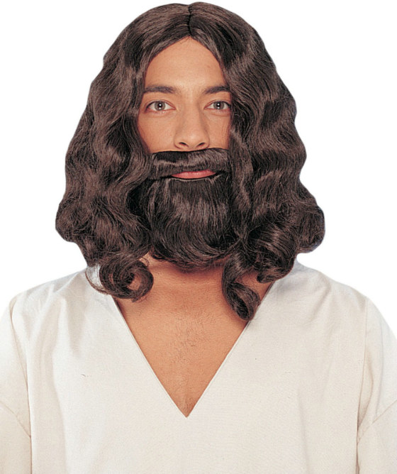 Biblical (Brown) Wig And Beard - Click Image to Close