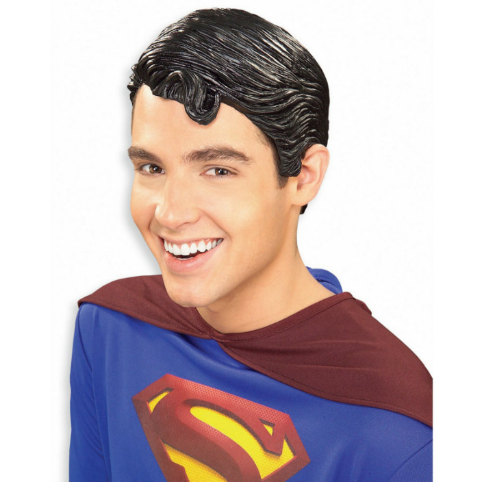 Superman Vinyl Wig Adult - Click Image to Close