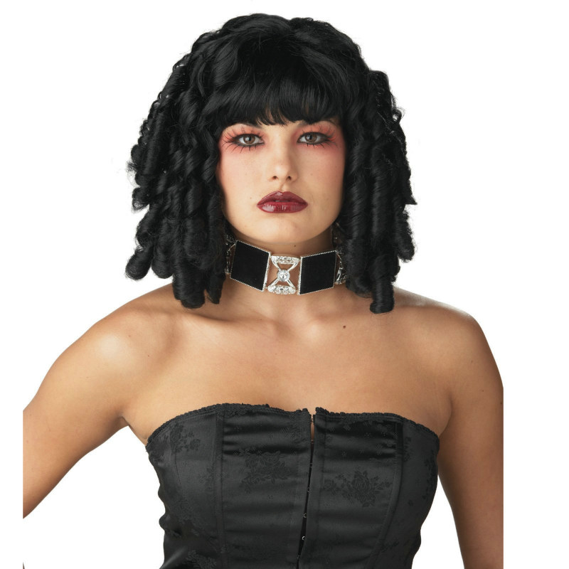 Club Curls (Black) Wig - Click Image to Close