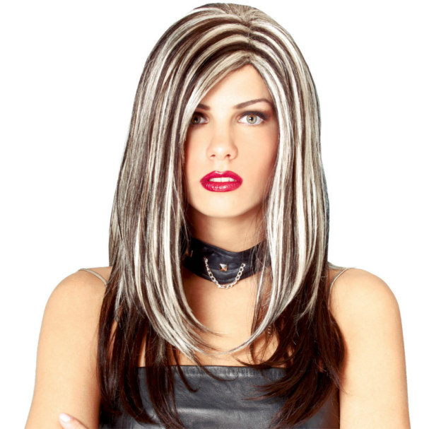 Rock Royalty Wig - Black with Blonde - Click Image to Close