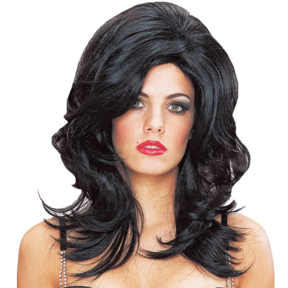 Deluxe Ultra Glam Wig (Black) - Click Image to Close