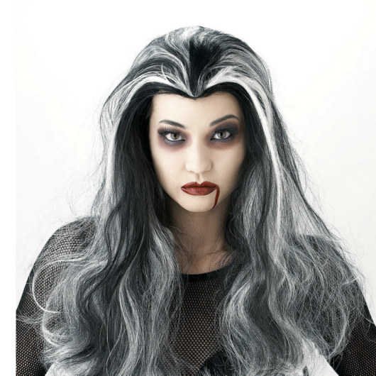 Black/White Vampire Wig - Click Image to Close